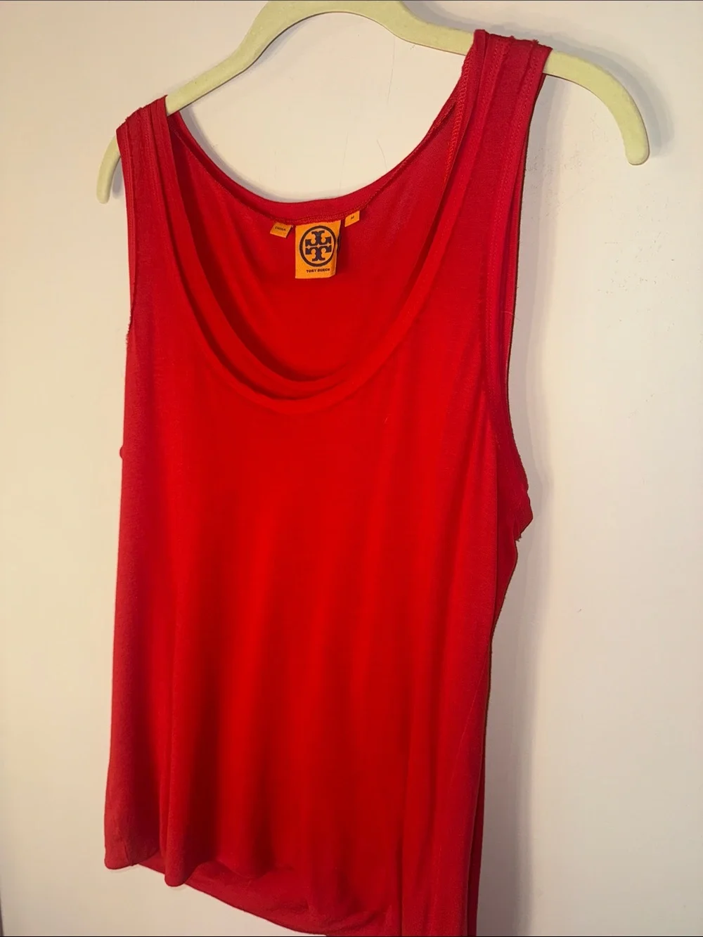 Tory Burch Red Sleeveless Scoop Neck Tank